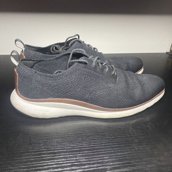 Cole Haan Mens 3.ZEROGRAND Black Wingtip Oxford Knit Shoes Size 11 M C29296 - Picture 1 of 9